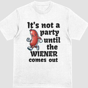Wiener Party Funny Humorous T-shirt White